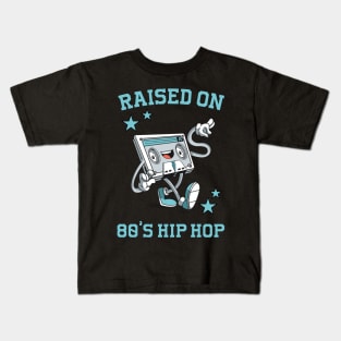 Raised on 80's Hip Hop: Funny Retro Cassette Tape Kids T-Shirt